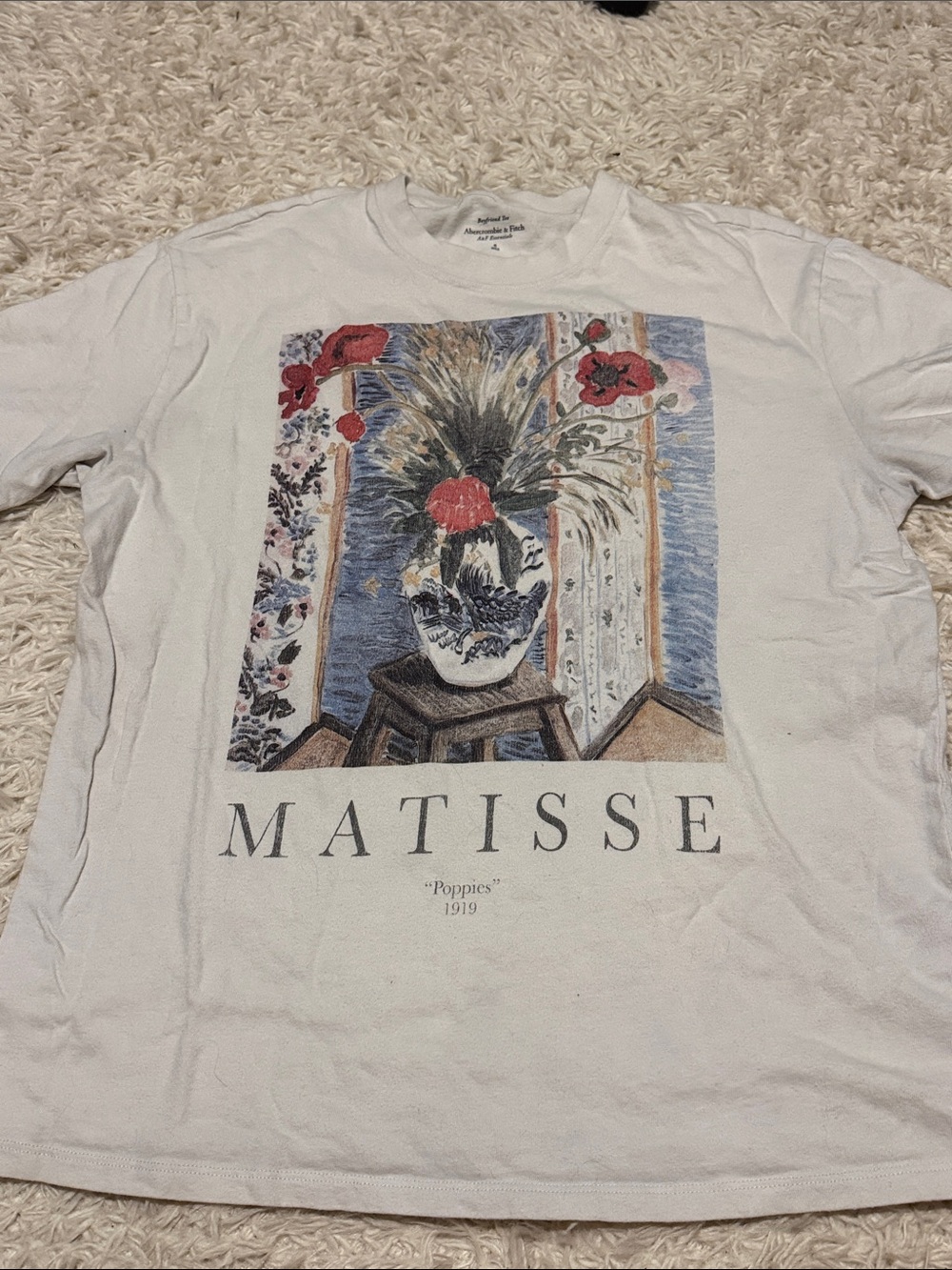 Abercrombie & Fitch White Graphic Matisse Poppies Tee